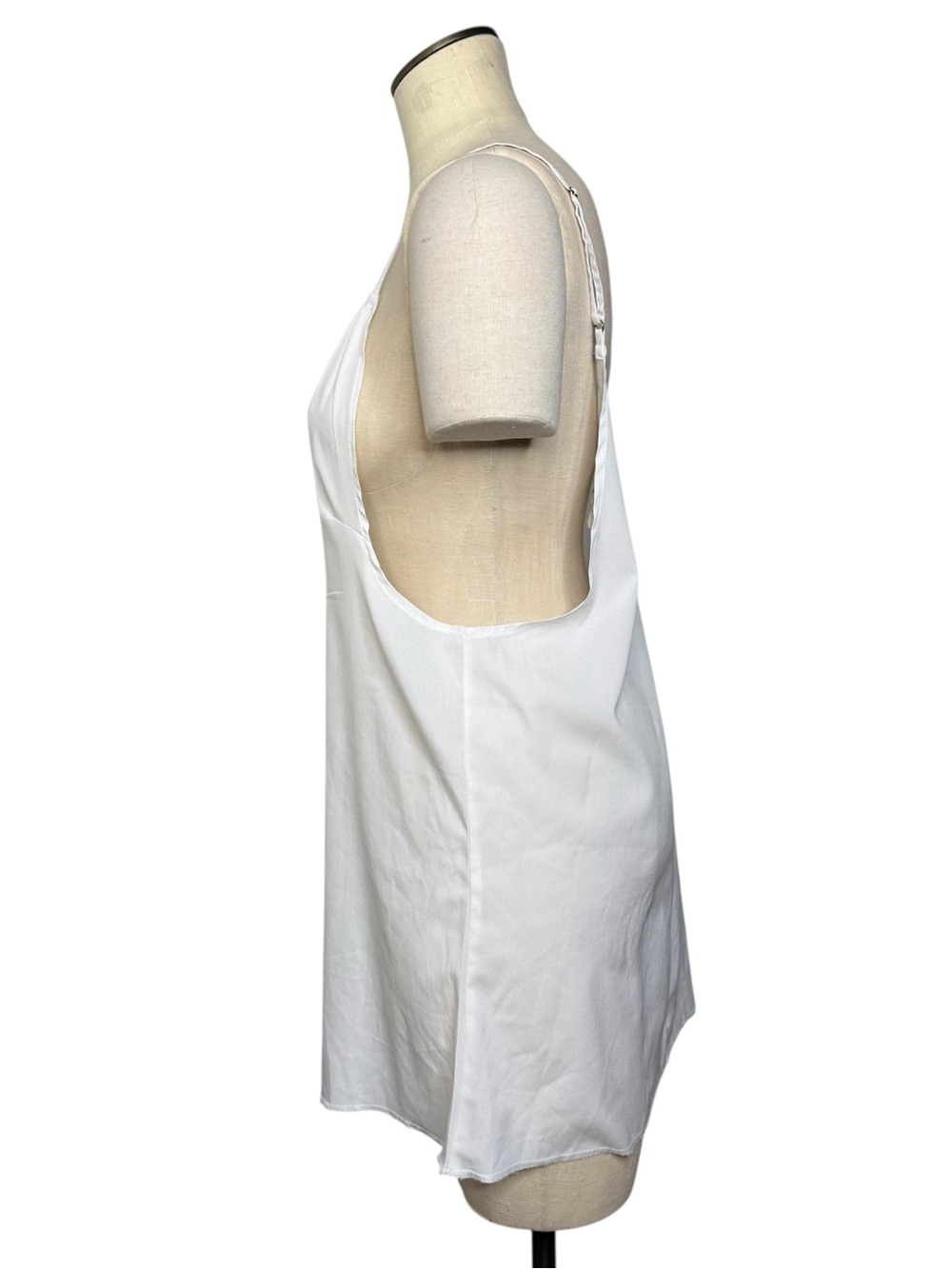 Free People FP One White Slip Cami Tunic Dress L Made in India Sheer Deep V Neck - Picture 5 of 16